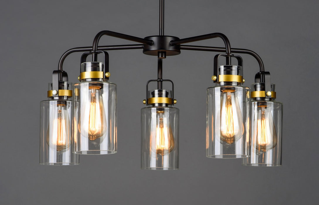 Myhouse Lighting Maxim - 30175CLBZGLD - Five Light Pendant - Magnolia - Bronze / Gold