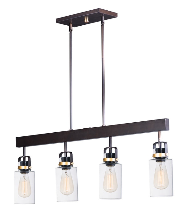 Myhouse Lighting Maxim - 30176CLBZGLD - Four Light Linear Pendant - Magnolia - Bronze / Gold