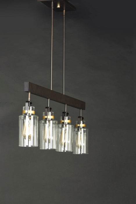 Myhouse Lighting Maxim - 30176CLBZGLD - Four Light Linear Pendant - Magnolia - Bronze / Gold