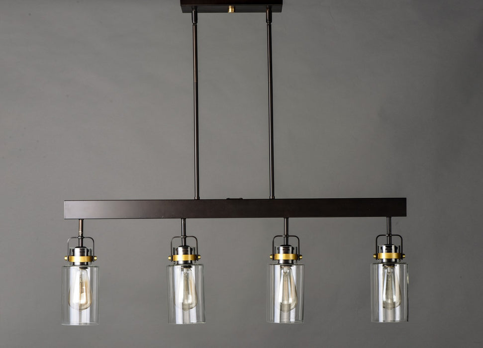 Myhouse Lighting Maxim - 30176CLBZGLD - Four Light Linear Pendant - Magnolia - Bronze / Gold