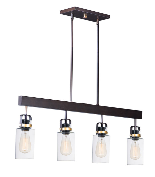 Myhouse Lighting Maxim - 30176CLBZGLD - Four Light Linear Pendant - Magnolia - Bronze / Gold