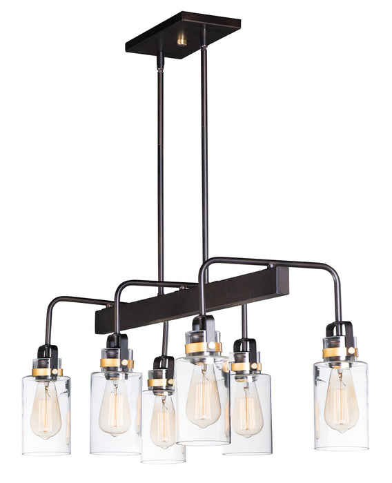 Myhouse Lighting Maxim - 30177CLBZGLD - Six Light Linear Pendant - Magnolia - Bronze / Gold