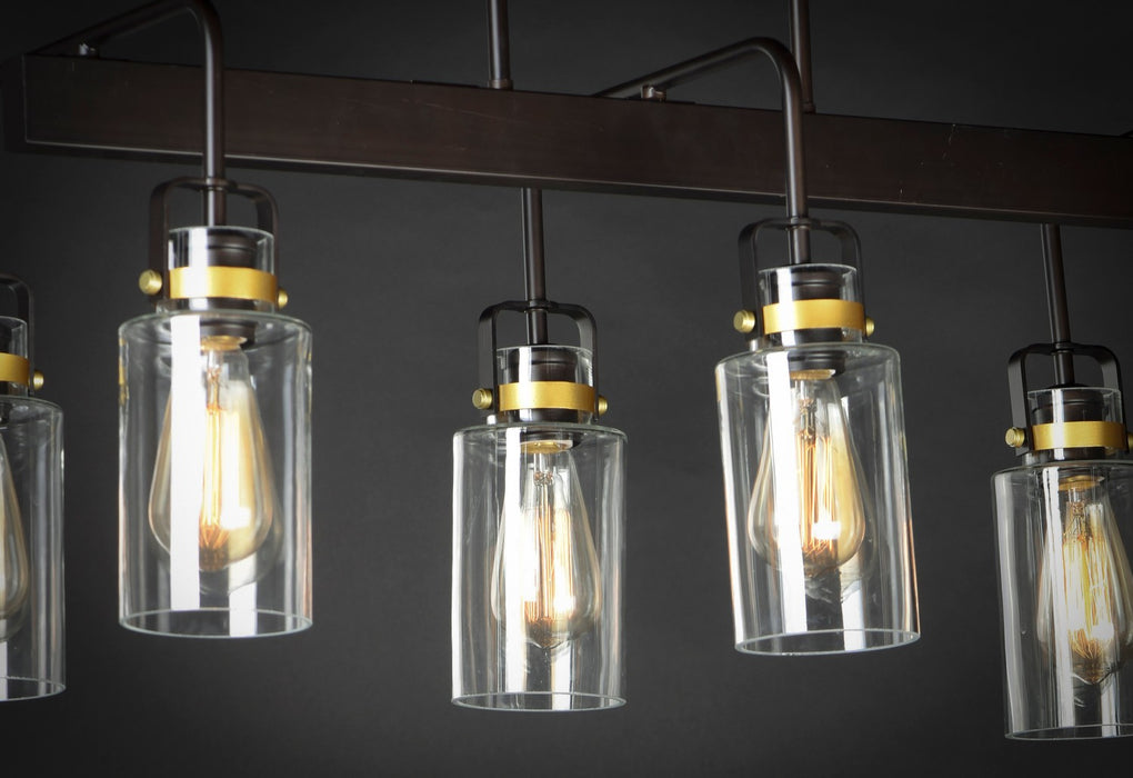 Myhouse Lighting Maxim - 30177CLBZGLD - Six Light Linear Pendant - Magnolia - Bronze / Gold