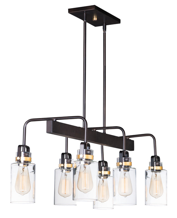 Myhouse Lighting Maxim - 30177CLBZGLD - Six Light Linear Pendant - Magnolia - Bronze / Gold