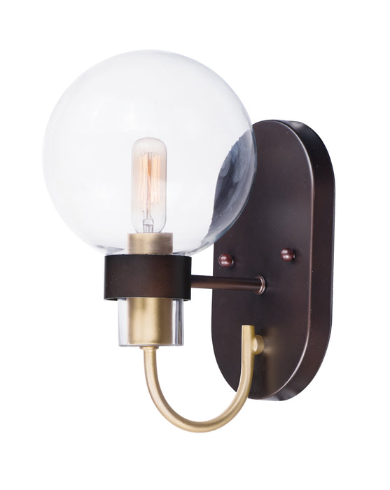 Myhouse Lighting Maxim - 30511CLBZSBR - One Light Wall Sconce - Bauhaus - Bronze / Satin Brass