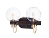 Myhouse Lighting Maxim - 30512CLBZSBR - Two Light Bath Vanity - Bauhaus - Bronze / Satin Brass