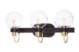 Myhouse Lighting Maxim - 30513CLBZSBR - Three Light Bath Vanity - Bauhaus - Bronze / Satin Brass