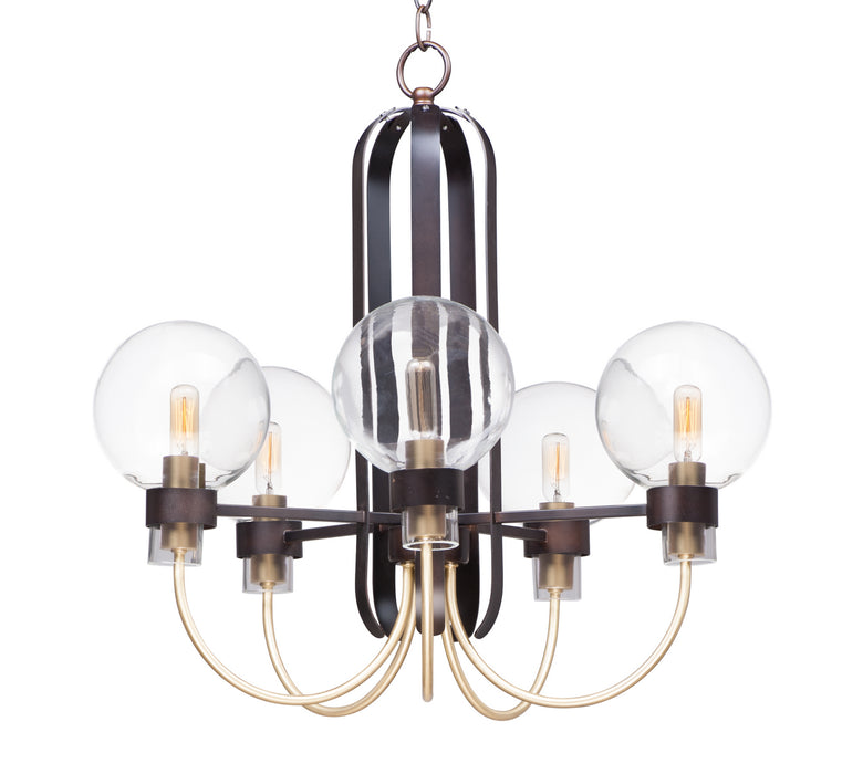 Myhouse Lighting Maxim - 30516CLBZSBR - Five Light Chandelier - Bauhaus - Bronze / Satin Brass