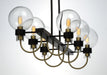 Myhouse Lighting Maxim - 30519CLBZSBR - Six Light Linear Chandelier - Bauhaus - Bronze / Satin Brass