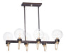 Myhouse Lighting Maxim - 30519CLBZSBR - Six Light Linear Chandelier - Bauhaus - Bronze / Satin Brass