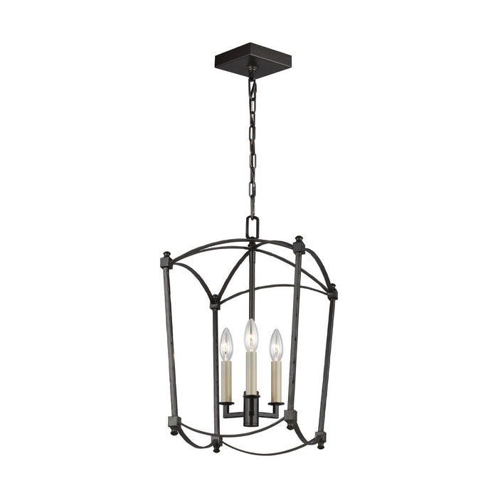 Myhouse Lighting Visual Comfort Studio - F3321/3SMS - Three Light Lantern - Thayer - Smith Steel