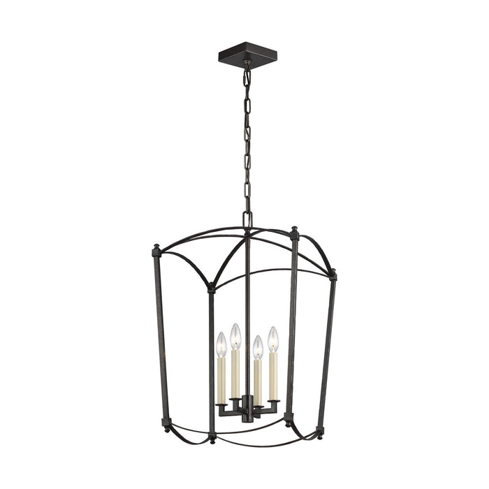 Myhouse Lighting Visual Comfort Studio - F3322/4SMS - Four Light Lantern - Thayer - Smith Steel