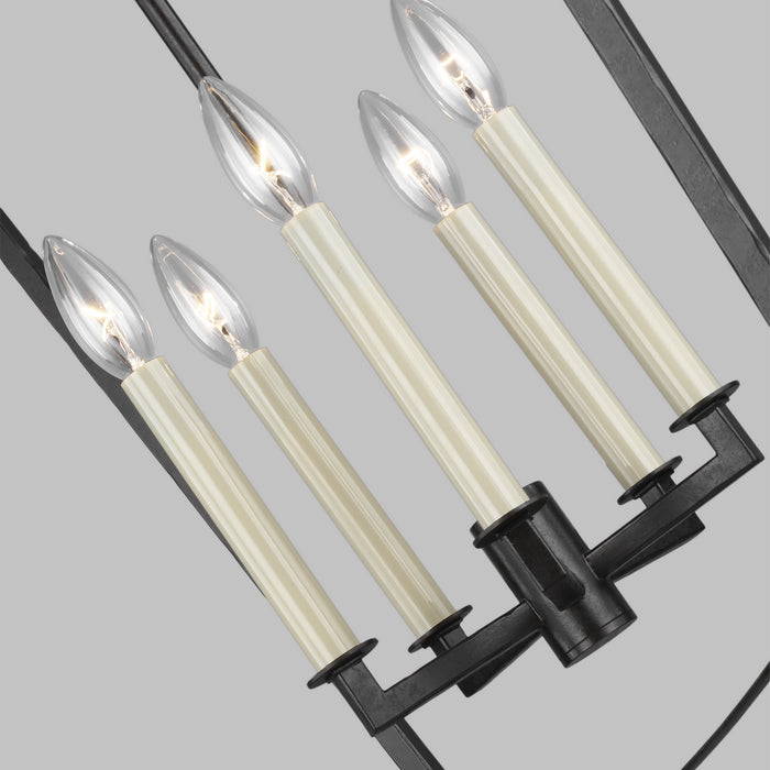 Myhouse Lighting Visual Comfort Studio - F3323/5SMS - Five Light Lantern - Thayer - Smith Steel