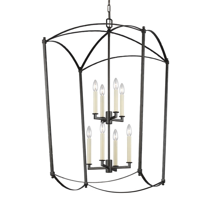 Myhouse Lighting Visual Comfort Studio - F3324/8SMS - Eight Light Lantern - Thayer - Smith Steel