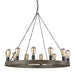 Myhouse Lighting Visual Comfort Studio - F3932/12WOW/AF - 12 Light Chandelier - Avenir - Weathered Oak Wood / Antique Forged Iron