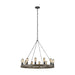 Myhouse Lighting Visual Comfort Studio - F3932/12WOW/AF - 12 Light Chandelier - Avenir - Weathered Oak Wood / Antique Forged Iron