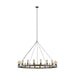 Myhouse Lighting Visual Comfort Studio - F3933/20WOW/AF - 20 Light Chandelier - Avenir - Weathered Oak Wood / Antique Forged Iron