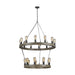 Myhouse Lighting Visual Comfort Studio - F3934/21WOW/AF - 21 Light Chandelier - Avenir - Weathered Oak Wood / Antique Forged Iron