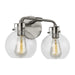 Myhouse Lighting Visual Comfort Studio - VS24402PN/TXB - Two Light Vanity - Clara - Polished Nickel/Textured Black