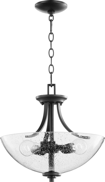 Myhouse Lighting Quorum - 2760-16-69 - Three Light Dual Mount - Reyes - Textured Black w/ Clear/Seeded