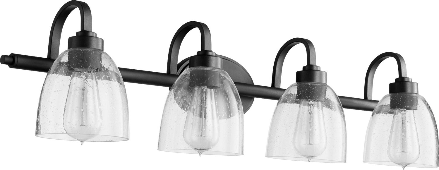 Myhouse Lighting Quorum - 5060-4-69 - Four Light Vanity - Reyes - Textured Black w/ Clear/Seeded