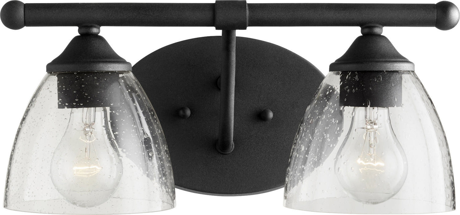 Myhouse Lighting Quorum - 5150-2-69 - Two Light Vanity - Brooks - Textured Black w/ Clear/Seeded