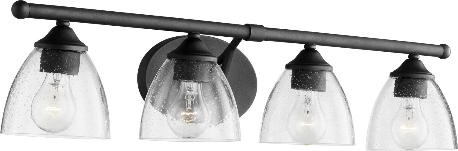 Myhouse Lighting Quorum - 5150-4-69 - Four Light Vanity - Brooks - Textured Black w/ Clear/Seeded