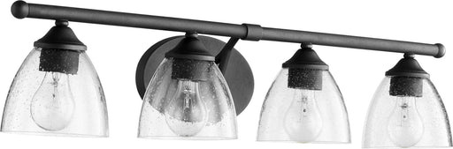 Myhouse Lighting Quorum - 5150-4-69 - Four Light Vanity - Brooks - Textured Black w/ Clear/Seeded