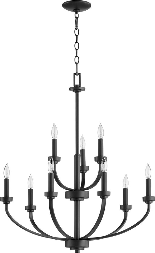 Myhouse Lighting Quorum - 6160-9-69 - Nine Light Chandelier - Reyes - Textured Black