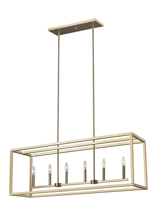 Myhouse Lighting Generation Lighting - 6634506EN-848 - Six Light Island Pendant - Moffet Street - Satin Brass