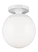 Myhouse Lighting Visual Comfort Studio - 7518-15 - One Light Wall / Ceiling Semi-Flush Mount - Leo - Hanging Globe - White