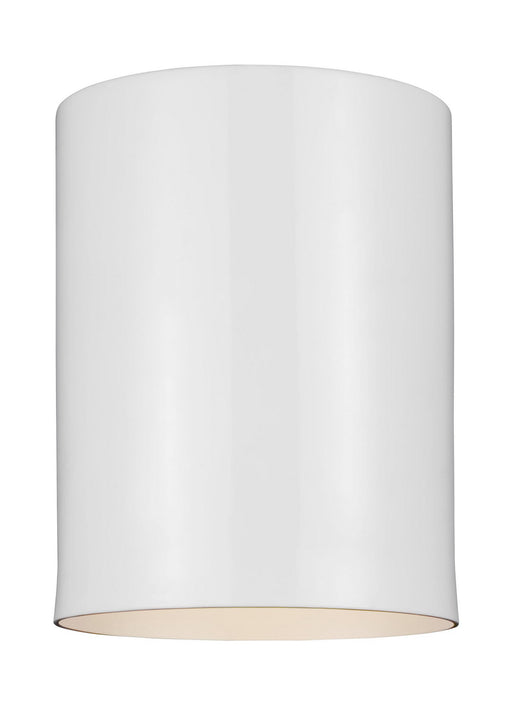 Myhouse Lighting Visual Comfort Studio - 7813801-15 - One Light Outdoor Flush Mount - Outdoor Cylinders - White