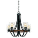 Myhouse Lighting Westinghouse Lighting - 6331900 - Five Light Chandelier - Barnwell - Textured Iron And Barnwood