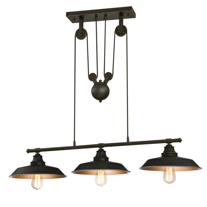 Myhouse Lighting Westinghouse Lighting - 6332500 - Three Light Island Pendant - Iron Hill - Oil Rubbed Bronze With Highlights