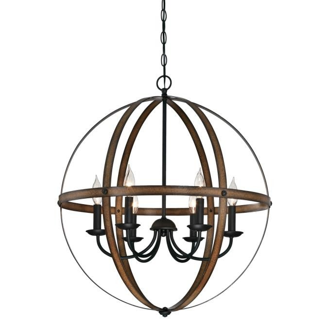 Myhouse Lighting Westinghouse Lighting - 6333600 - Six Light Chandelier - Stella Mira - Barnwood And Oil Rubbed Bronze