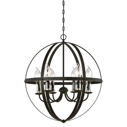 Myhouse Lighting Westinghouse Lighting - 6339000 - Six Light Chandelier - Stella Mira - Oil Rubbed Bronze With Highlights