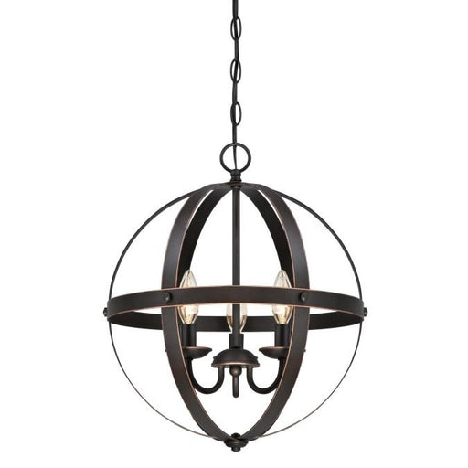 Myhouse Lighting Westinghouse Lighting - 6341800 - Three Light Pendant - Stella Mira - Oil Rubbed Bronze With Highlights