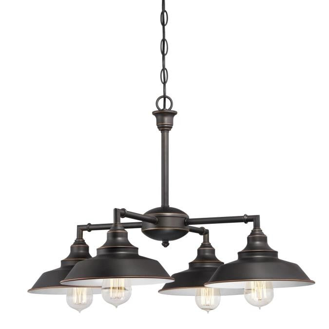 Myhouse Lighting Westinghouse Lighting - 6343300 - Four Light Chandelier/Semi-Flush Mount - Iron Hill - Oil Rubbed Bronze With Highlights