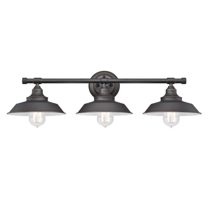 Myhouse Lighting Westinghouse Lighting - 6343400 - Three Light Wall Sconce - Iron Hill - Oil Rubbed Bronze With Highlights