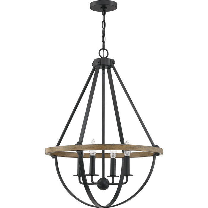 Myhouse Lighting Quoizel - BRL2823EK - Four Light Pendant - Bartlett - Earth Black