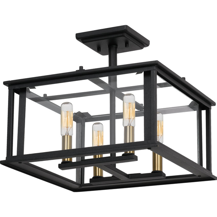 Myhouse Lighting Quoizel - CDL1714EK - Four Light Semi-Flush Mount - Citadel - Earth Black