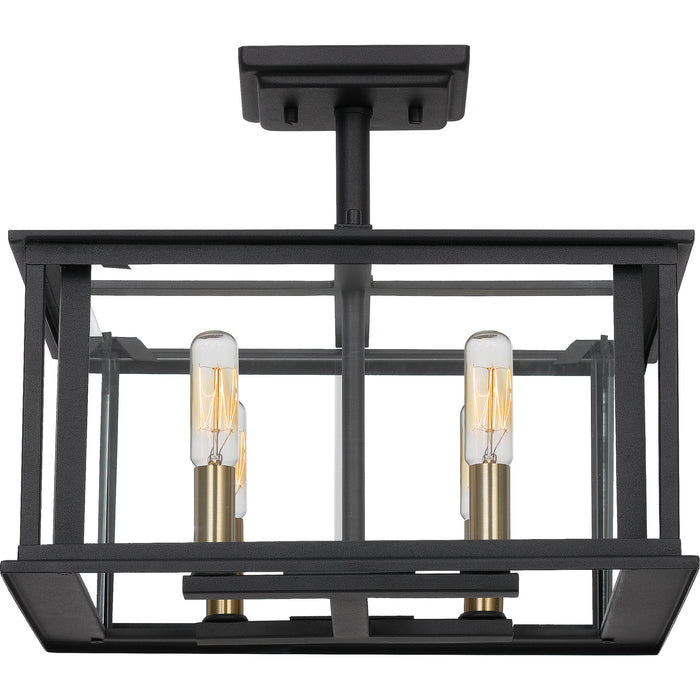 Myhouse Lighting Quoizel - CDL1714EK - Four Light Semi-Flush Mount - Citadel - Earth Black