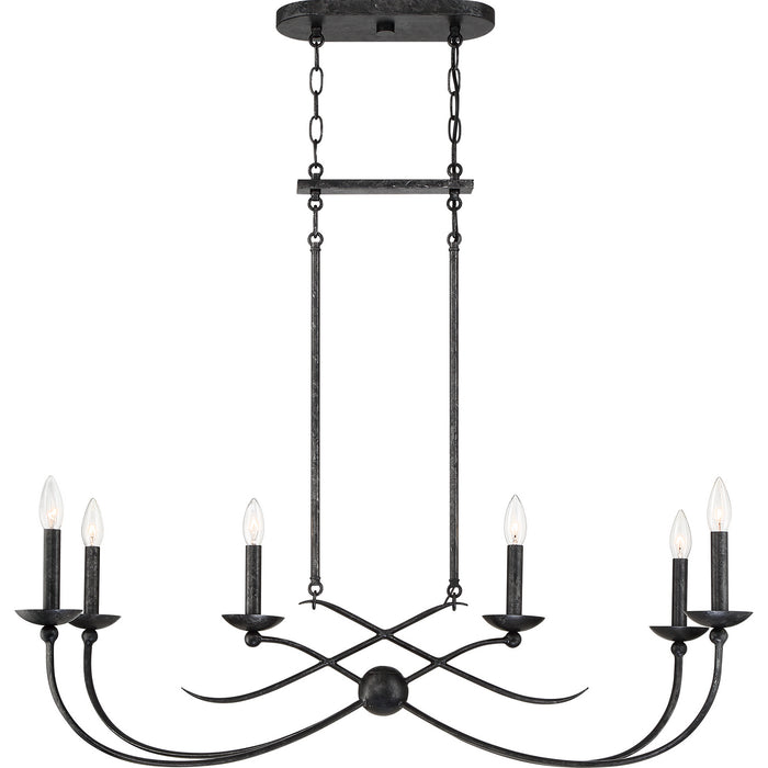 Myhouse Lighting Quoizel - CLL638OK - Six Light Island Chandelier - Calligraphy - Old Black Finish