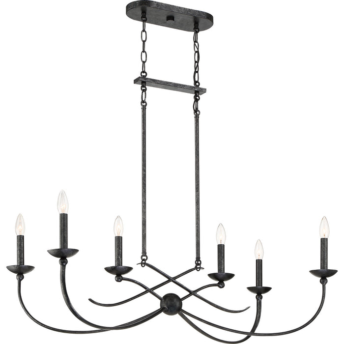 Myhouse Lighting Quoizel - CLL638OK - Six Light Island Chandelier - Calligraphy - Old Black Finish