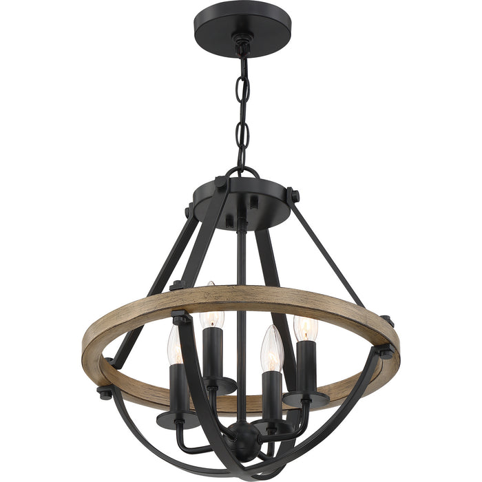 Myhouse Lighting Quoizel - BRL1716EK - Four Light Semi-Flush Mount - Bartlett - Earth Black