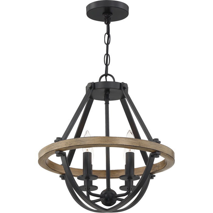 Myhouse Lighting Quoizel - BRL1716EK - Four Light Semi-Flush Mount - Bartlett - Earth Black