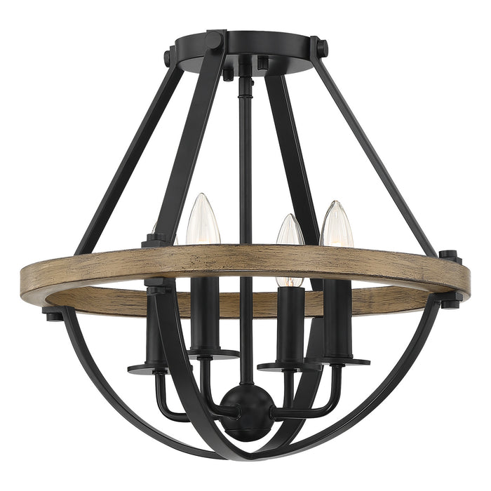 Myhouse Lighting Quoizel - BRL1716EK - Four Light Semi-Flush Mount - Bartlett - Earth Black