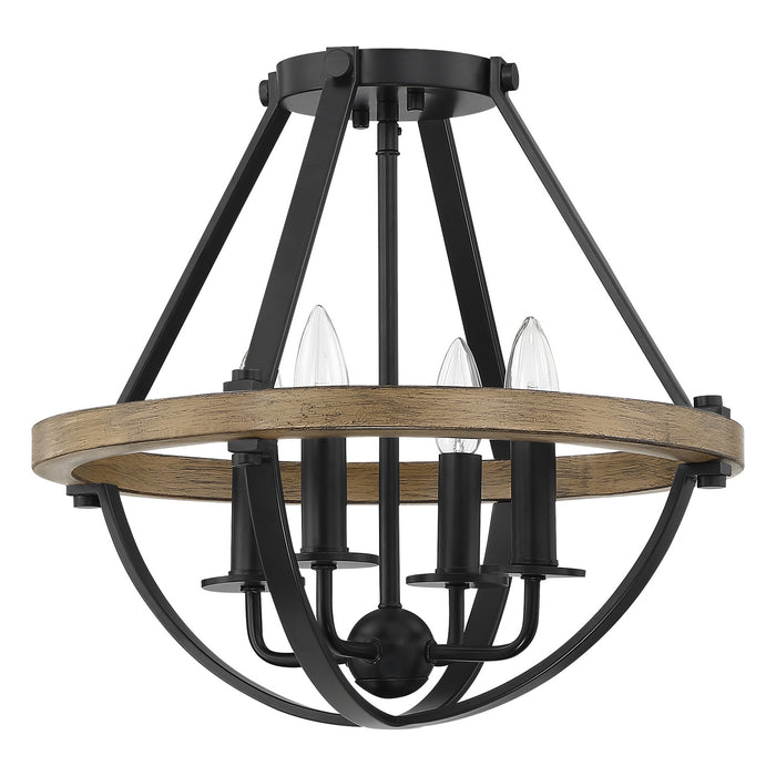 Myhouse Lighting Quoizel - BRL1716EK - Four Light Semi-Flush Mount - Bartlett - Earth Black