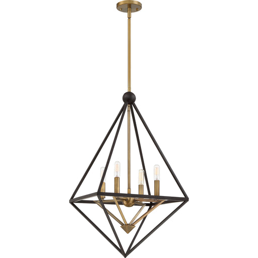 Myhouse Lighting Quoizel - LVR5204WT - Four Light Foyer Pendant - Louvre - Western Bronze