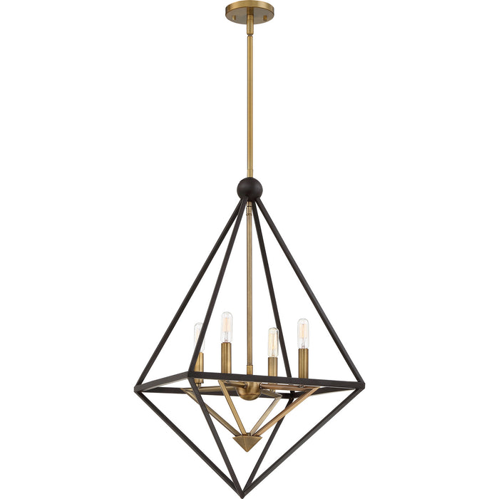 Myhouse Lighting Quoizel - LVR5204WT - Four Light Foyer Pendant - Louvre - Western Bronze